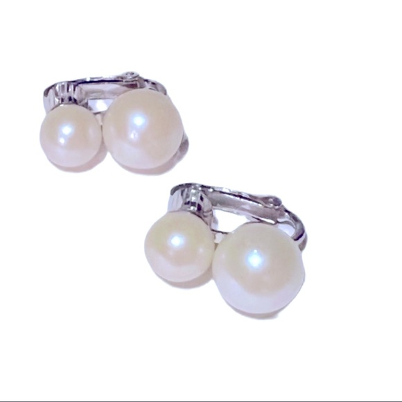 Vintage 50s FAUX Pearl clip earrings JUDY LEE JEWELRY from Private Collection - Picture 8 of 8